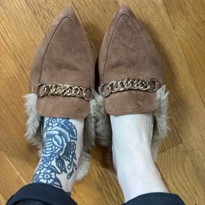 Steve Madden fur loafers
